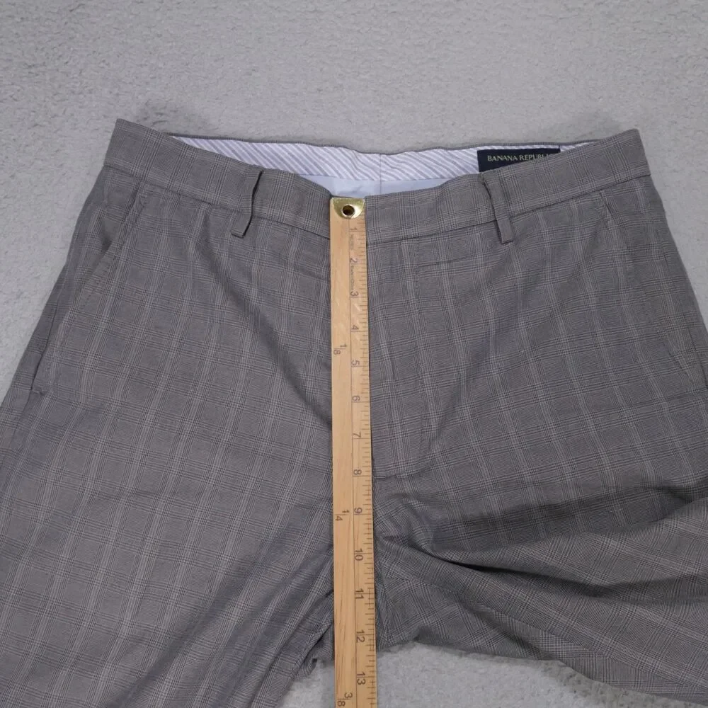 Y2K Banana Republic Pants 32x32 Mens Flat Front Straight Wide Leg Gray Cotton